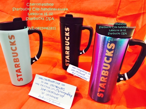 ใบนี้ถูกสะกดใจ limited edtion Starbucks USA!Stainless Steel Clip Handle Tumbler - Blue/Purple, 16 oz