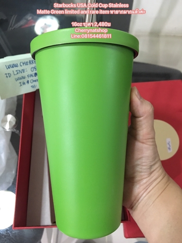 !Limited Edition Starbucks USA  Cold Cup Tumbler - Matte Green 369, 16 Fl Ozสีเขียวด้านที่ใครๆตามหา