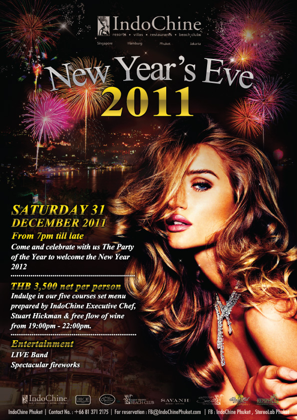 New Year's Eve Dinner and Party at IndoChine, Kalim beach, Phuket