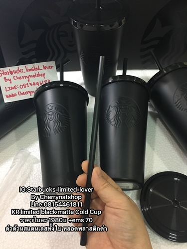 Starbucks Cold Cup Matte black 16oz from Korea By Cherrynatshop