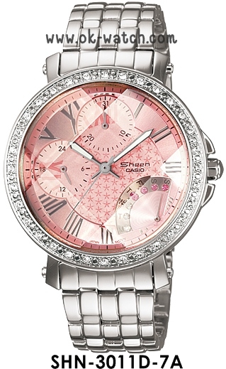 Casio, Sheen, Multi-hand, SHN-3008D-7ADR, นาฬิกา, นาฬิกาข้อมือ, นาฬิกา Casio, Casio Sheen, CASIO , SHEEN , SHN-3011D , SHN-3011D-4 , SHN-3011D-4A , SHN-3011D-4AD , SHN-3011D-4ADR
