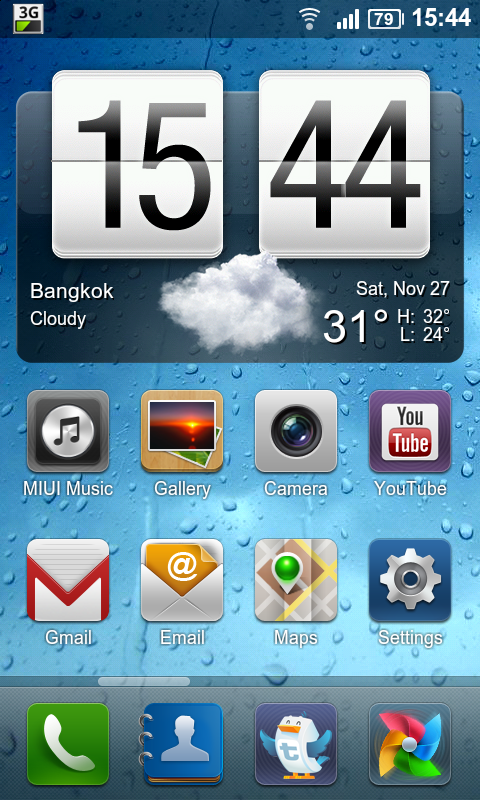 หน้าตา Home ของ Nexus One ของผมตอนนี้ หมวยเทพ!!!