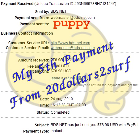 My 5th Payment from 20dollars2surf.com >> http://en.20dollars2surf.com/?ref=2673