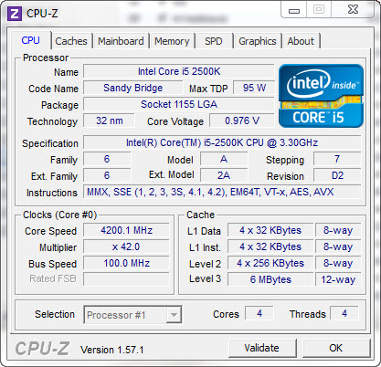 overlock Core i5-2500K ไป 4.2GHz แบบชิวๆ ใช้ heatsink เดิม