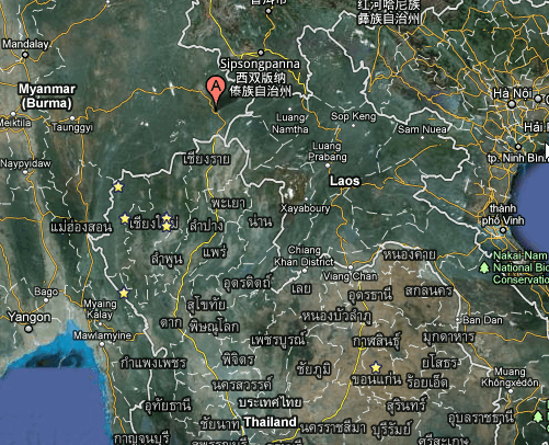 พิกัดศูนย์กลางแผ่นดินไหวครับ ใกล้เชียงรายนิดเดียวเอง