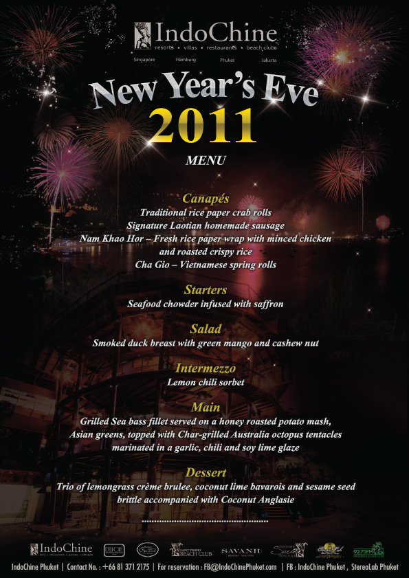 New Year's Eve Dinner and Party at IndoChine, Kalim beach, Phuket