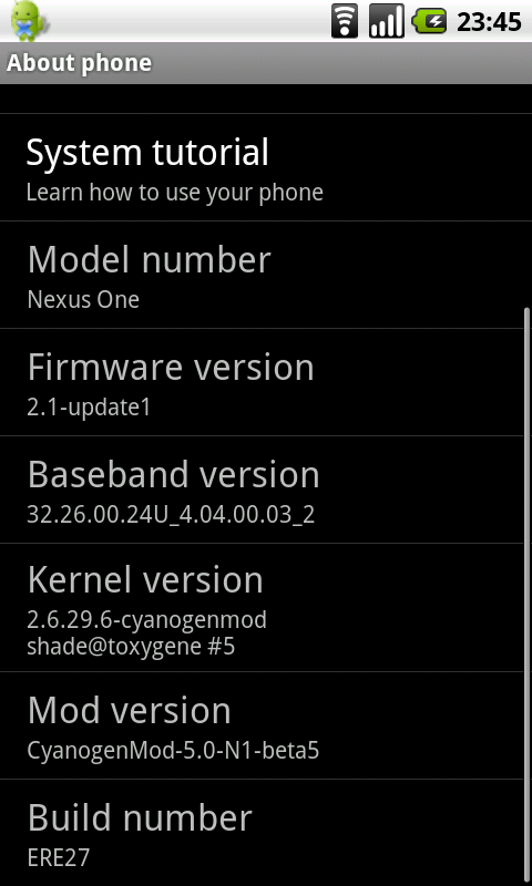nexus one new radio base band