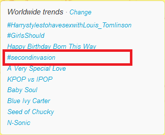 กรี๊ดดดดดดดดดดดดดดดด!!!!!!!!!!!!!! ติดที่ 4 แล้ว!!!!!!!!!!!!!! #SECONDINVASION
