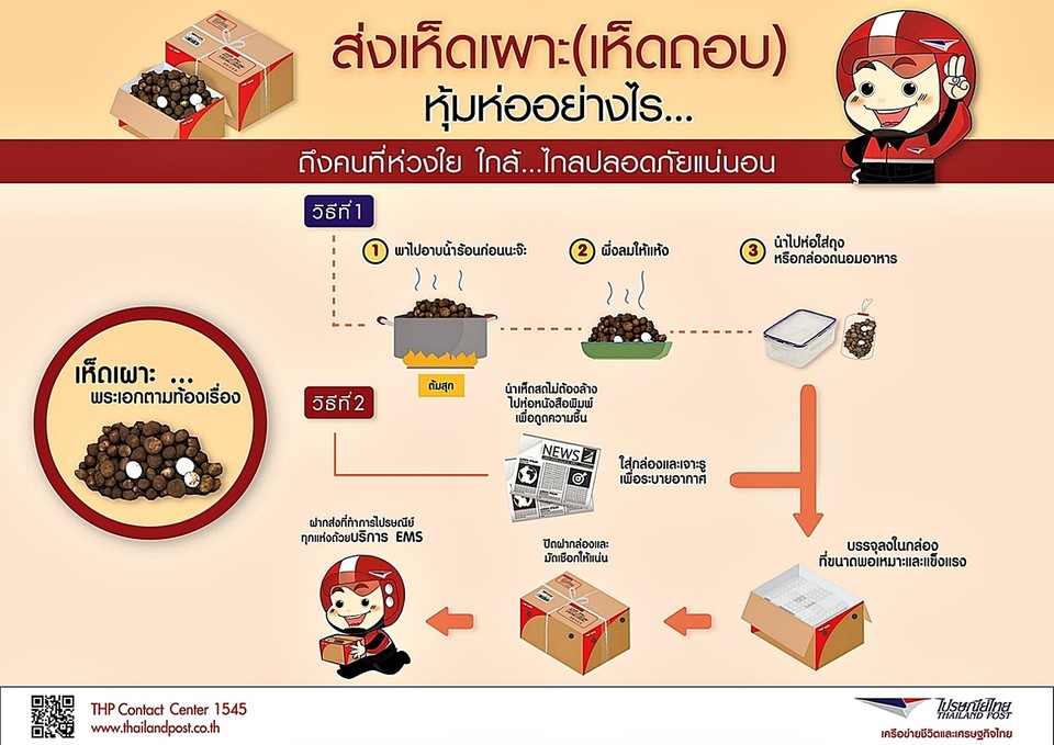 เห็ดเผาะก็ส่งได้ ไปรษณีย์ไทย แนะนำขั้นตอนการฝากส่งอาหารตามฤดูกาลผ่านไปรษณีย์