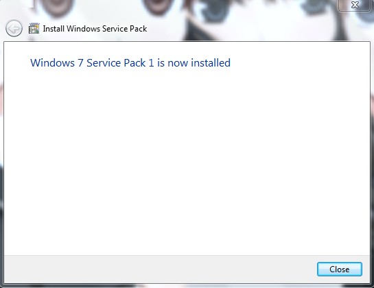 Upgrade Windows 7 SP1 Succesful
