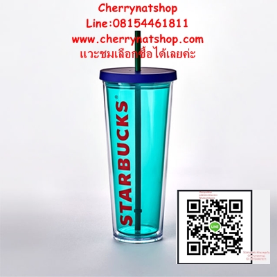 Cold Cup Tumbler - Aqua, 24 fl oz By Cherrynatshop,ใครตามหาแก้วcoldcup24 ozต้องร้านcherrynatshop,StarbucksUSA,แก้วสตาร์บัคต่างประเทศ