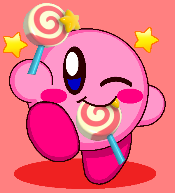 Kirby Eating Lollipop