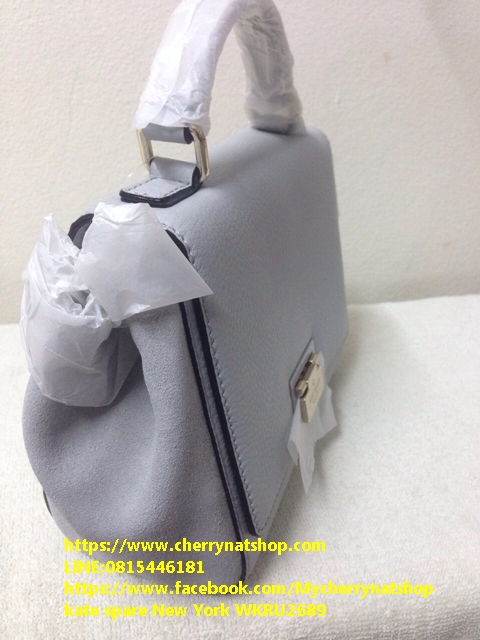 พร้อมส่งกระเป๋า Kate Spade New York ; Magnolia Park Suede Small Lauren  Light Smoke Grey ยังไม่มีในไทย ของแท้100%