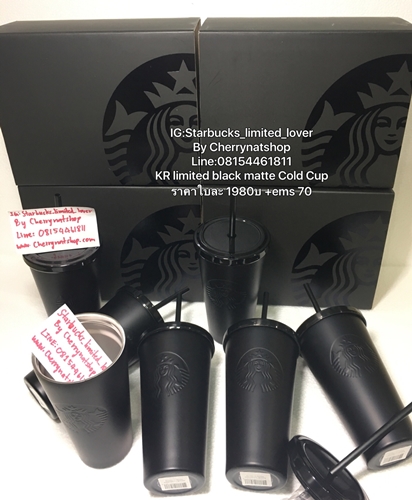 Starbucks Cold Cup Matte black 16oz from Korea By Cherrynatshop