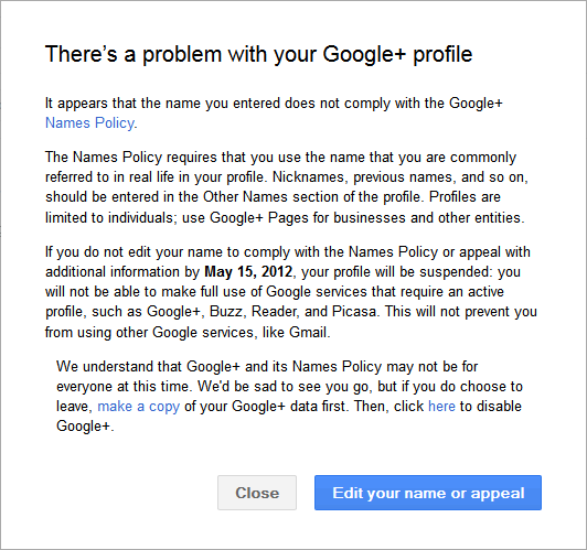 ไอ้ google+ เฮงซวย สองมาตรฐาน cc @tonawe