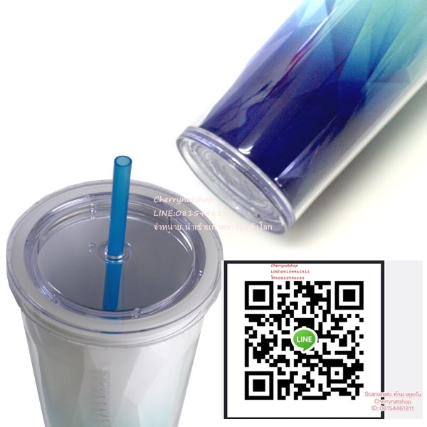 Starbucks (Starbucks) Ocean Blue Gradient cold cup tumbler 710ml (24oz) Overseas Limited By Cherrynatshop