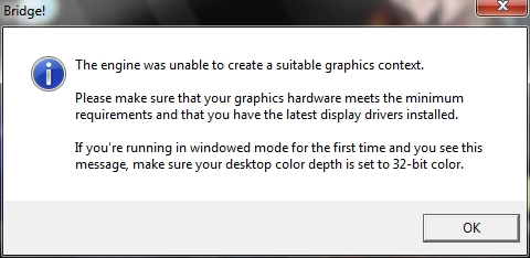 เล่น Bridge! The Construction Game ไม่ได้ พอรันแล้วมันขึ้นแบบนี้อ่ะครับ ใครรู้บอกทีแก้ไง