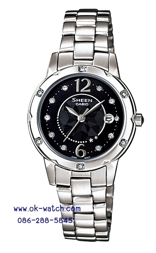 Casio, Sheen, 3-hand analog, SHE-4021D-1A, นาฬิกา, นาฬิกาข้อมือ, นาฬิกา Casio, Casio Sheen, SHE-4021D, SHE-4021D-1A, SHE-4021, SHE-4021D-1, นาฬิกาสาย stainless, นาฬิกาข้อมือผู้หญิง