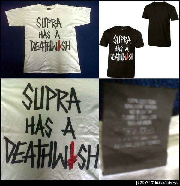 เสื้อ Supra-DeathWish เป็นแบบบิมิเตทที่2ยี่ห้อนี้มาทำด้วยกัน ออกมาทั้งรองเท้าและเสื้อ Rare item สกรีนด้านหน้าเต็มตัว สีขาว ไซท์sm ขนาด(ด้านเดียว) อก18.5 ยาว26 ราคา300 บาท