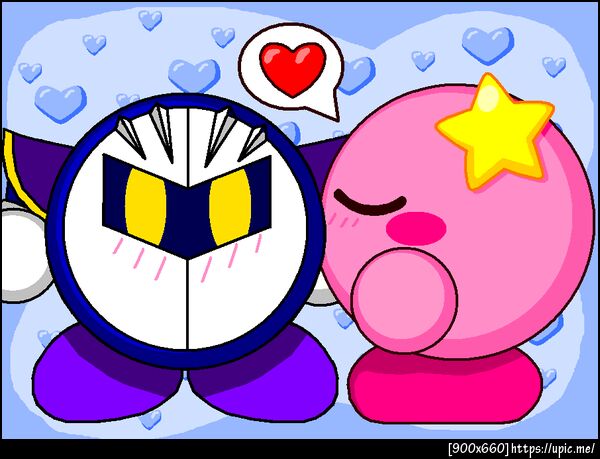 Kirby Kiss to Meta Knight