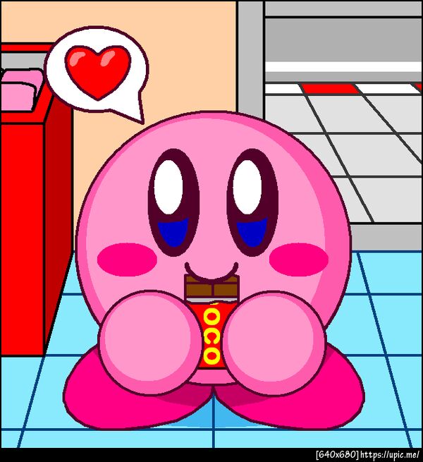 Kirby Eating Chocolate