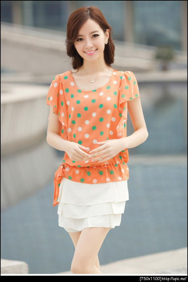 เสื้อผ้าคนอ้วนชีฟองสีส้ม