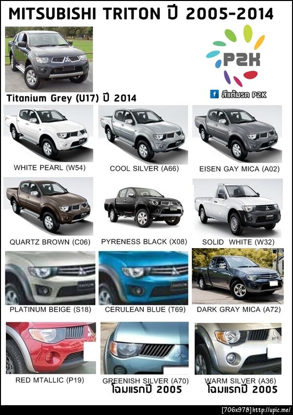 สีแต้มรถ mitsubishi triton 2005-2014
