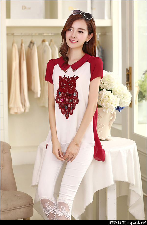 เสื้อชีฟองคนอ้วนไซส์ใหญ่ลายนกฮูก6