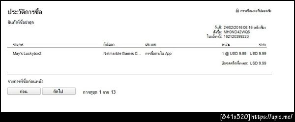 ประวัติการสั่งซื้อกล่องของเมตัวละคร siamensis