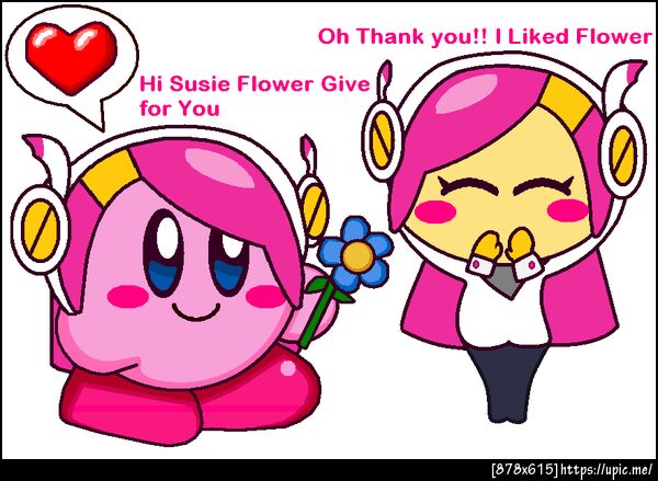 Kirby give flower for susie
