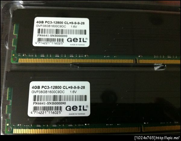 Geil Value Plus 8GB(4x4)1600MHz CL9-9-9 ราคา 3,550 เอง