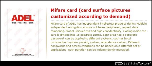 Keytag mifare adel hotel lock