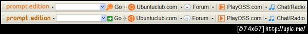 เปรียบเทียบ ubuntuclub toolbar ก่อนและหลังเปลี่ยนไอคอน