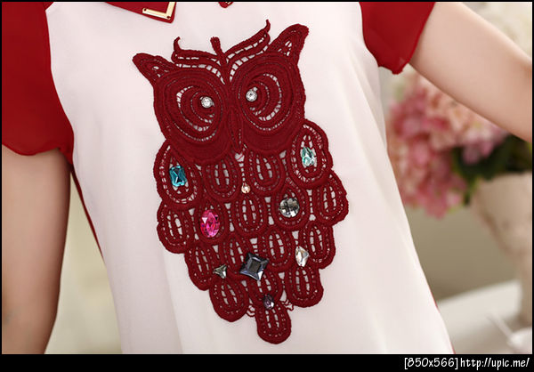 เสื้อชีฟองคนอ้วนไซส์ใหญ่ลายนกฮูก