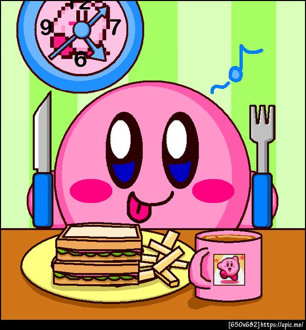 Kirby Have Eating Breakfast