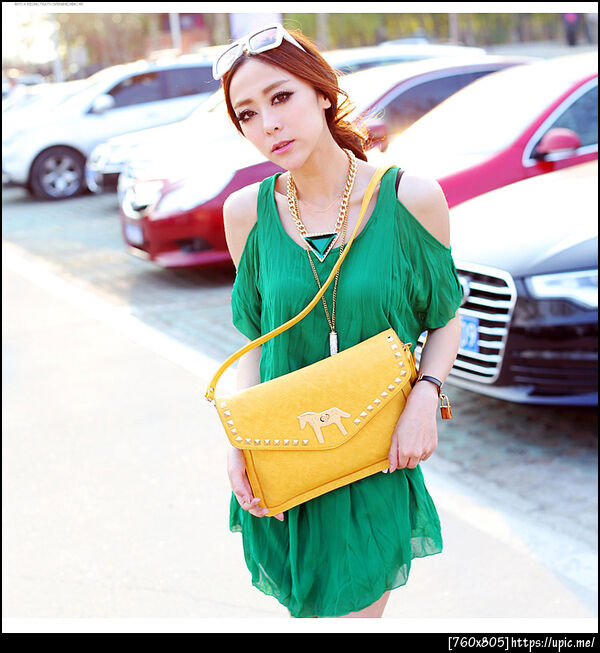 กระเป๋าแฟชั่นเกาหลีสีเหลือง