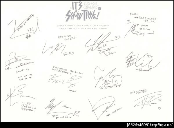 [Pic Scan] EXO 2013 Calendar It's Show Time #ลายเซ็น [Scaned by : kaibaby0114的分] 29P