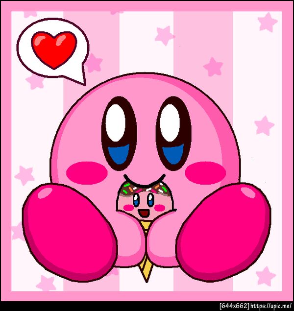 Kirby Eating Ice Cream