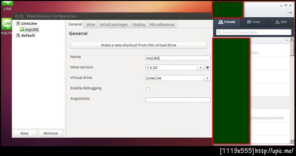 ทดสอบ Line บน PlayOnLinux โดยใช้ Wine รุ่น 1.5.20