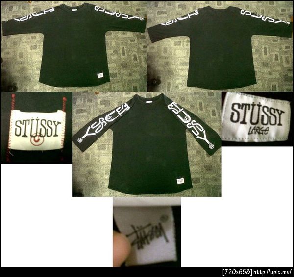 เสื้อแขนสามส่วน stussy สีดำ สกรีนที่แขนทั้งซ้ายและขวาเต็มๆ ขนาดอก24 ยาว30 ไซท์ Large ผ้านิ่มใส่สบาย ราคา400บาท