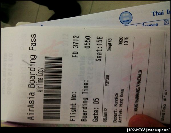 boarding pass @airasiathailand bkkhkg