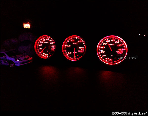 Defi Advance CR หน้าดำไฟแดง  Oil Temp วัดความร้อนน้ำมันเครื่อง , Oil Press วัดแรงดันน้ำมันเครื่อง , Water Temp วัดความร้อนหม้อน้ำ