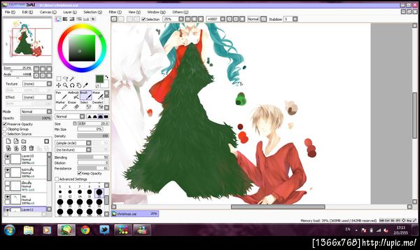 ต้นคริสมาส... เสร็จแล้ว เหลือปรับสีนิดหน่อย ;w;