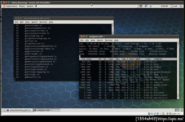 นั่งรอ natty มันบิวด์ Gnome3 คงใช้เวลาอีกนาน แล้วจับภาพไว้เป็นหลักฐาน
