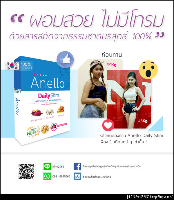 Anello Daily Slim อาหารเสริมลดน้ำหนักนำเข้าจากเกาหลี
