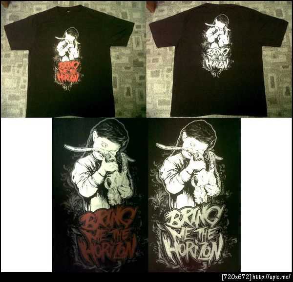 เสื้อวง Bring Me the Horizon Metalcore-deathcore จากอังกฤษ เสื้อสกรีนลายเต็มหน้าหลัง สีดำ ขนาด อก24 ยาว30 ไซท์ XL ป้ายโดนตัด สภาพ90% ราคา550บาท