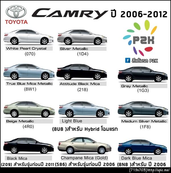 สีแต้มรถ toyota camry 2006-2012