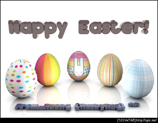 Easter 2014 wallpaper made in Cinema 4D texture from Bloggang.com & Dek-D.com