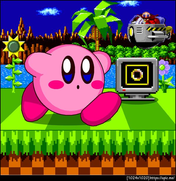 Kirby in Sonic The Hedgehog