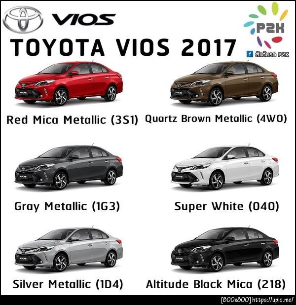 สีแต้มรถ toyota vios 2017